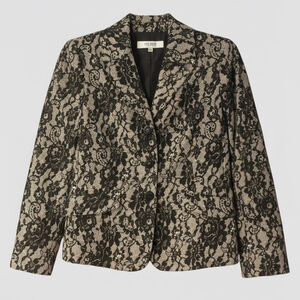 Black Lace Pattern Blazer W 10 Romantic Gothic Style Evening Career Jacket